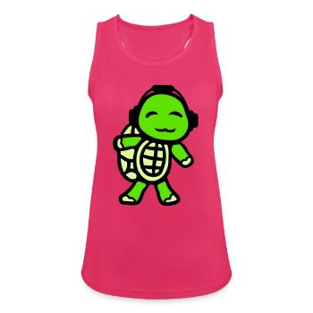 Turtle Headphones Music Listening Club Party Fun - Women's Breathable Tank Top - fuchsia - Front - Zoe (177cm)
