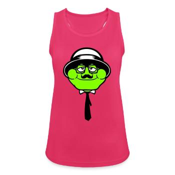 Grenouille Sir Mr. Rich Gangster Lunettes Chapeau Cravate - Débardeur respirant Femme - fuchsia - Devant - Zoe (177cm)
