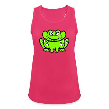 Frosch Kröte lacht lustig albern frech sitzt Comic - Frauen Tank Top atmungsaktiv - Fuchsia - Vorne - Zoe (177cm)