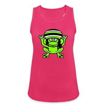 grenouille Reggae musique Rasta cheveux chapeau Jamaïque Fun - Débardeur respirant Femme - fuchsia - Devant - Zoe (177cm)
