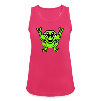 Frog Toad Cool Sunglasses Victory Peace Hands - Women's Breathable Tank Top - fuchsia - Front - Zoe (177cm)