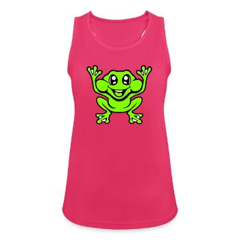 grenouille crapaud rire drôle saut heureux bande dessinée - Débardeur respirant Femme - fuchsia - Devant - Zoe (177cm)