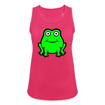 Grenouille Crapaud Sourire Drôle Bande dessinée Heureux Mignon - Débardeur respirant Femme - fuchsia - Devant - Zoe (177cm)