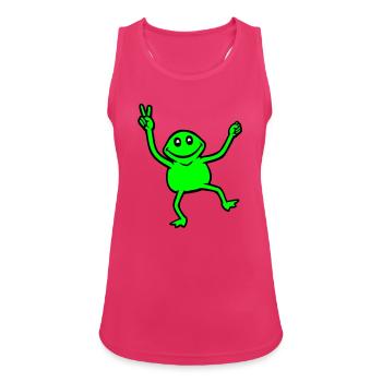 Frosch Peace Handzeichen Symbol Victory Hände süß - Frauen Tank Top atmungsaktiv - Fuchsia - Vorne - Zoe (177cm)