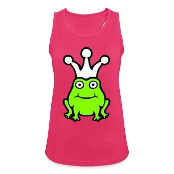 Grenouille Roi Couronne Drôle Mignon Bande Dessinée Grenouille Prince - Débardeur respirant Femme - fuchsia - Devant - Zoe (177cm)