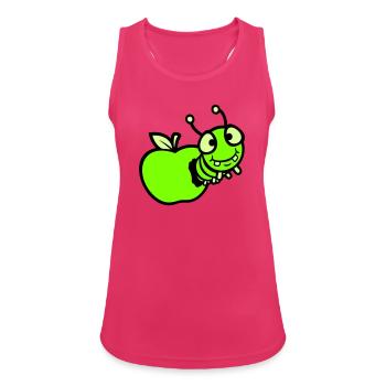 Caterpillar peeps apple hole comic funny cute cute - Women's Breathable Tank Top - fuchsia - Front - Zoe (177cm)
