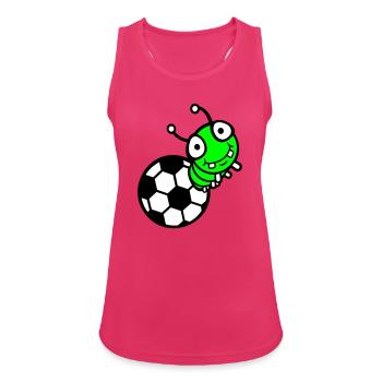 Raupe Fußball Loch Ball Comic lustig süß Sport süß - Frauen Tank Top atmungsaktiv - Fuchsia - Vorne - Zoe (177cm)