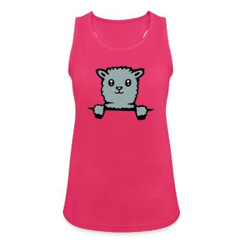 Cute llama fluffy alpaca peeking out - Women's Breathable Tank Top - fuchsia - Front - Zoe (177cm)