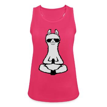 Lama Cool Zen Meditation Sunglasses Relaxed - Women's Breathable Tank Top - fuchsia - Front - Zoe (177cm)
