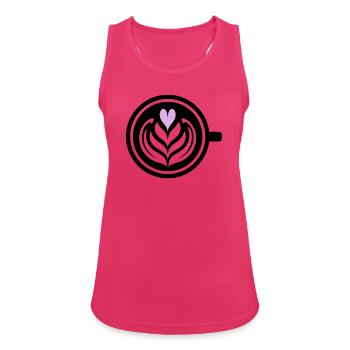 Coffee Love : Latte Art Heart Vector - Débardeur respirant Femme - fuchsia - Devant - Zoe (177cm)