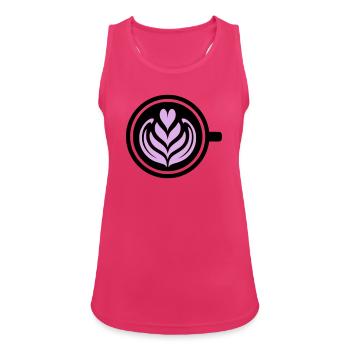 Coffee Love : Latte Art Heart Vector - Débardeur respirant Femme - fuchsia - Devant - Zoe (177cm)
