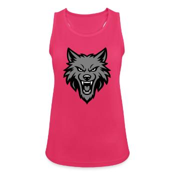Wolf Head Logo - Women's Breathable Tank Top - fuchsia - Front - Zoe (177cm)