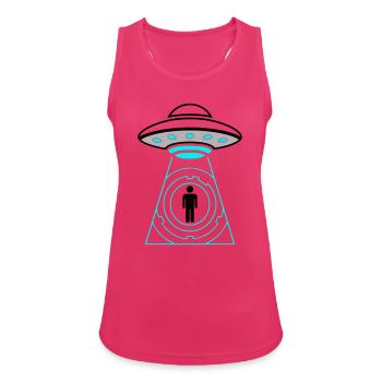 UFO Abduction Beam Me Up Vector - Women's Breathable Tank Top - fuchsia - Front - Zoe (177cm)