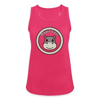 Hippo Love Hippo Logo Badge - Débardeur respirant Femme - fuchsia - Devant - Zoe (177cm)