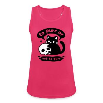 Ronronner ou ne pas ronronner | Chat avec un crâne - Débardeur respirant Femme - fuchsia - Devant - Zoe (177cm)