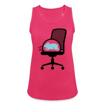 Hamster wheel on office chair - Women's Breathable Tank Top - fuchsia - Front - Zoe (177cm)
