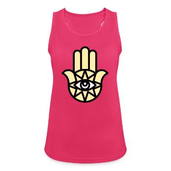 Hamsa Hand of Fatima - Women's Breathable Tank Top - fuchsia - Front - Zoe (177cm)