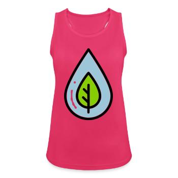 Water Drop Leaf Eco - Women's Breathable Tank Top - fuchsia - Front - Zoe (177cm)