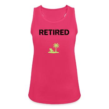 Retired Pension Palm Tree Beach - Women's Breathable Tank Top - fuchsia - Front - Zoe (177cm)