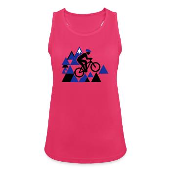 Extremer Mountainbike MTB Sprung - Frauen Tank Top atmungsaktiv - Fuchsia - Vorne - Zoe (177cm)