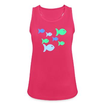 Poisson pastel Poisson de mer tropical - Débardeur respirant Femme - fuchsia - Devant - Zoe (177cm)