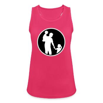 Father Child Silhouette Walking Family Dad Love - Women's Breathable Tank Top - fuchsia - Front - Zoe (177cm)