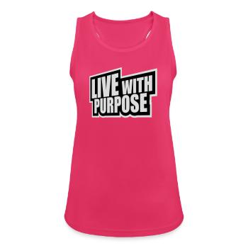 Vivre avec un but motivation sensée Mentalité dire - Débardeur respirant Femme - fuchsia - Devant - Zoe (177cm)