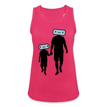 Familie Silhouette Liebe Kinder Eltern Mama Papa - Frauen Tank Top atmungsaktiv - Fuchsia - Vorne - Zoe (177cm)