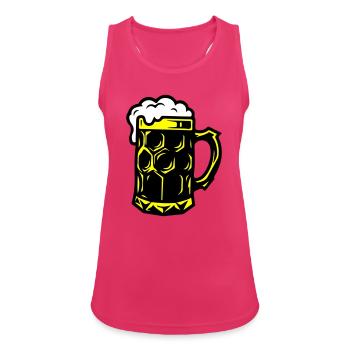 Alcool symbole de chope de bière - Débardeur respirant Femme - fuchsia - Devant - Zoe (177cm)