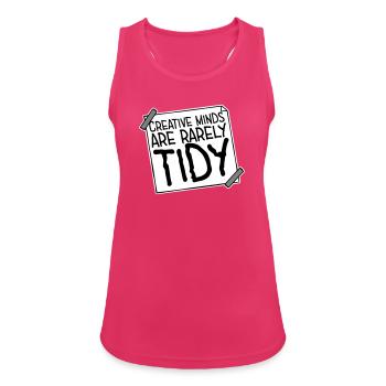 Creative Minds Are Rarely Tidy Funny Creative Logo - Women's Breathable Tank Top - fuchsia - Front - Zoe (177cm)