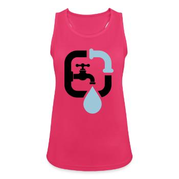 Logo du tuyau de robinet de plombier - Débardeur respirant Femme - fuchsia - Devant - Zoe (177cm)