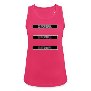 Citation inspirante sur l’amour de soi « Faites-le pour vous-même » - Débardeur respirant Femme - fuchsia - Devant - Zoe (177cm)