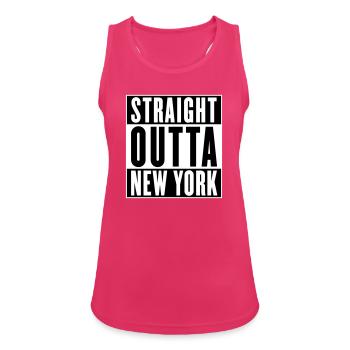 Straight outta New York (changeable colors) - Women's Breathable Tank Top - fuchsia - Front - Zoe (177cm)