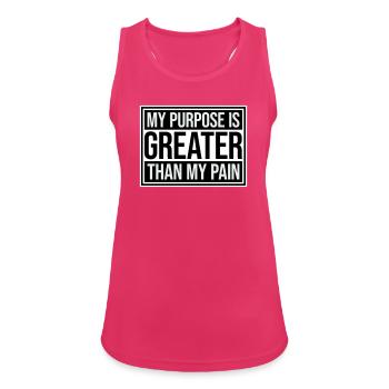 Mon but est plus grand que ma douleur, ce qui signifie le logo des guillemets - Débardeur respirant Femme - fuchsia - Devant - Zoe (177cm)