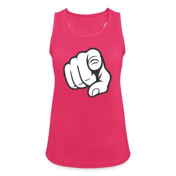 Pointer du doigt Tu gesticules Design d’autocollants - Débardeur respirant Femme - fuchsia - Devant - Zoe (177cm)