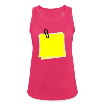 Postit | Zettel | gelber Zettel | Sticker | - Women's Breathable Tank Top - fuchsia - Front - Zoe (177cm)