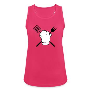 kochmütze - Frauen Tank Top atmungsaktiv - Fuchsia - Vorne - Zoe (177cm)