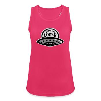Ufo Alien Get In Loser Lustig Ufo Entführung Zitat - Frauen Tank Top atmungsaktiv - Fuchsia - Vorne - Zoe (177cm)