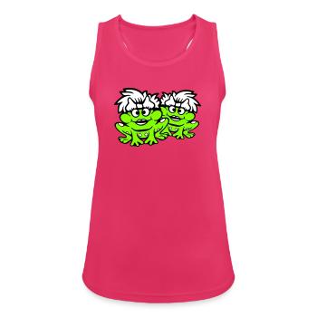 2 grenouilles couple femmes crapaud drôle amoureux mignon - Débardeur respirant Femme - fuchsia - Devant - Zoe (177cm)