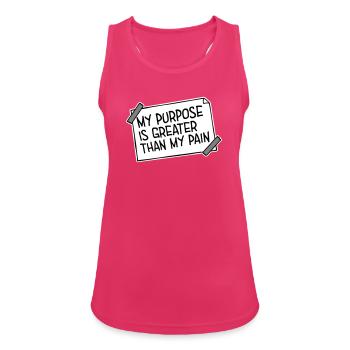 Mon but est plus grand que ma douleur, ce qui signifie le logo des guillemets - Débardeur respirant Femme - fuchsia - Devant - Zoe (177cm)