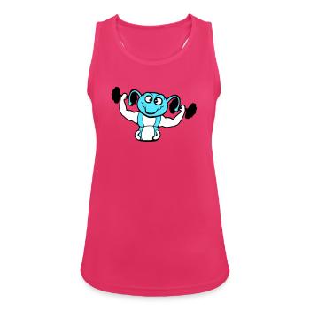 Raupe Bodybuilder Muskelaufbau Stark Fitness Gym - Frauen Tank Top atmungsaktiv - Fuchsia - Vorne - Zoe (177cm)