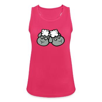 Couple de moutons Fatigué Triste Somnolent Ami épuisé - Débardeur respirant Femme - fuchsia - Devant - Zoe (177cm)