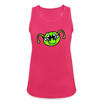 Raupe Sonnenbrille Cool Lächeln Frech Spaß Comic - Frauen Tank Top atmungsaktiv - Fuchsia - Vorne - Zoe (177cm)