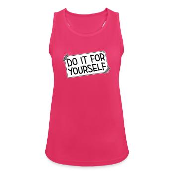 Citation inspirante sur l’amour de soi « Faites-le pour vous-même » - Débardeur respirant Femme - fuchsia - Devant - Zoe (177cm)