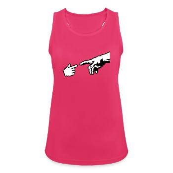 Hand Gottes (Michelangelo) Die Erschaffung Adams - Frauen Tank Top atmungsaktiv - Fuchsia - Vorne - Zoe (177cm)