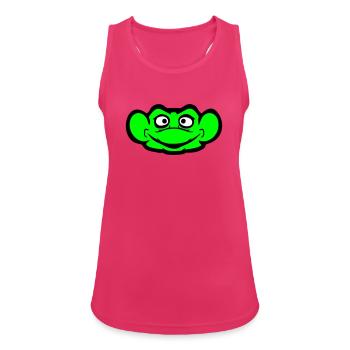 grenouille crapaud sourire drôle bande dessinée heureux cool - Débardeur respirant Femme - fuchsia - Devant - Zoe (177cm)