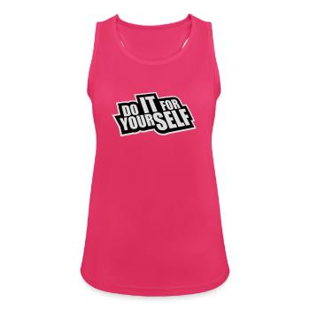 Citation inspirante sur l’amour de soi « Faites-le pour vous-même » - Débardeur respirant Femme - fuchsia - Devant - Zoe (177cm)