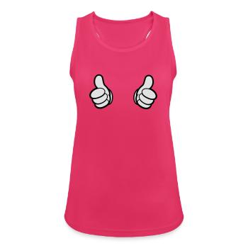 Comic Daumen, Style, Doppel Daumen,i bims - Frauen Tank Top atmungsaktiv - Fuchsia - Vorne - Zoe (177cm)