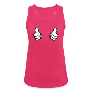 Comic Daumen, Style, Doppel Daumen,i bims - Frauen Tank Top atmungsaktiv - Fuchsia - Vorne - Zoe (177cm)