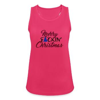 Merry fuckin' Christmas (3c) - Women's Breathable Tank Top - fuchsia - Front - Zoe (177cm)